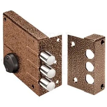 Замок Elbor (Эльбор) накладной сувальдный Кремень 1.04.62.КМА (медный антик) никель