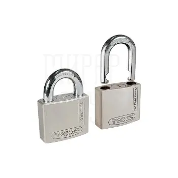 Навесной замок Tokoz (Чехия) Gama 70 OS, открытая дужка серебро