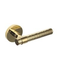 Дверная ручка из латуни Ghobestir "PANTHER Collection" G008 на круглой розетке