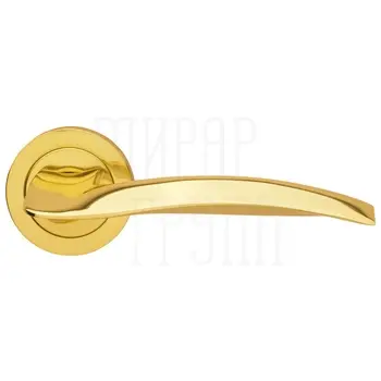 Дверные ручки на розетке Morelli Luxury 'Wave' золото