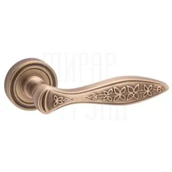 Дверная ручка на круглой розетке Fimet 'Blossom' 1378 (261) матовая бронза