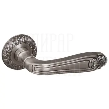 Дверная ручка на круглой розетке Fuaro (Фуаро) 'LOUVRE' SM/HD античное серебро