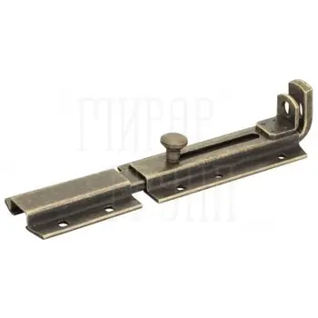 Задвижка стальная усиленная Aldeghi 256 (300 мм) с отверстием под замок античная бронза