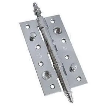 Петля дверная универсальная стальная противосъемная Amig 562 150x82x2.5 с колпачком хром