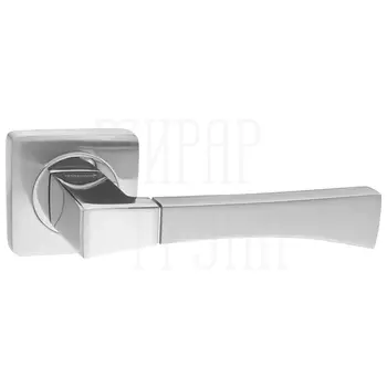 Дверные ручки Renz (Ренц) 'Отелло' INDH 55-02 на квадратной розетке никель матовый/никель блестящий