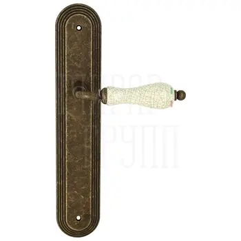 Дверная ручка Extreza 'DANA CRACKLE' (Дана Кракле) 306 на планке PL05 античная бронза