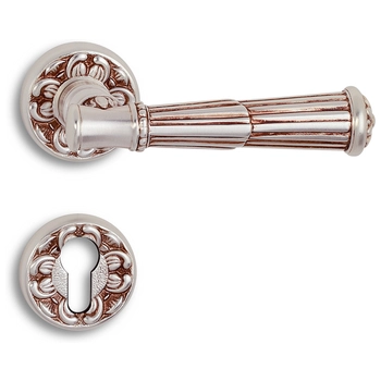 Дверная ручка на розетке Salice Paolo 'Volterra' 3345 французское серебро б/н