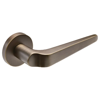 Дверная ручка из латуни Ghobestir 'CITY Collection' 018 на круглом основании матовая бронза