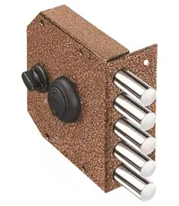 Замок Elbor (Эльбор) накладной Гранит 1.06.61.МА никель сув. 4 риг. задв. с защ. шторкой медный антик /22624/