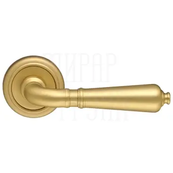 Дверная ручка Extreza 'Petra' (Петра) 304 на круглой розетке R01 матовое золото