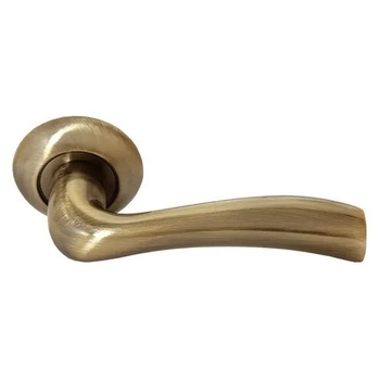 Дверная ручка на круглой розетке RUCETTI RAP 19 античная бронза