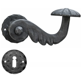 Дверная ручка кованая раздельная Galbusera ART. 27 'KITZBUEL' античный черный