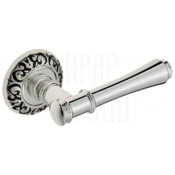 Дверная ручка на розетке Venezia 'CALLISTO' D4 натуральное серебро