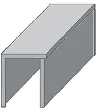 Направляющая НИЖНЯЯ для раздвижных дверей П-образная INM