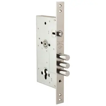 Корпус Kale kilit (Кале килит) врезного цилиндрового замка с защёлкой 252/R w/b никель