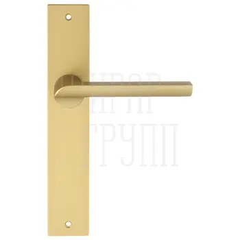 Дверная ручка Extreza Hi-Tech 'SANTA' 128 на планке PL13 матовая латунь (PASS)