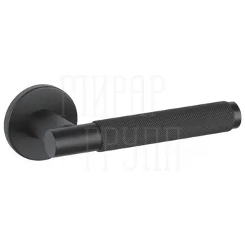 Дверная ручка Fratelli 'UNA X' 7 FS на круглой розетке черный
