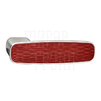 Дверная ручка на розетке CAPSULA 807 SN/RED матовый никель/красный