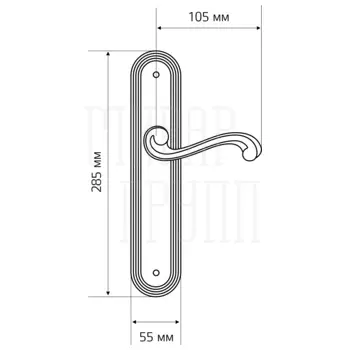 Дверная ручка Extreza 'LINA' (Лина) 313 на планке PL05 матовая бронза (WC)