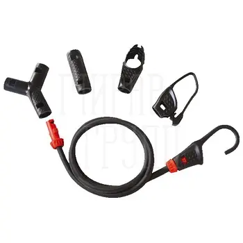 Универсальный эластичный комплект ABUS SB15 Bungee Set для активного отдыха, туризма, походов (жгуты, крючки) 15 предметов комплект черный