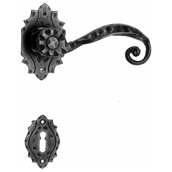 Дверная ручка кованая Galbusera ART. 510 античный черный