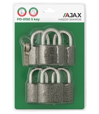 Купить Набор Ajax (Аякс) замков навесных PD-0150 (6 locks+5 keys) blister по цене 1`522 руб. в Москве