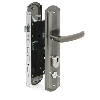 Замок врезной Palladium 405 универсального монтажа серебряно-черный