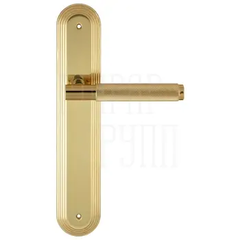 Дверная ручка Extreza 'TUBA' (Туба) 126 на планке PL05 полированное золото