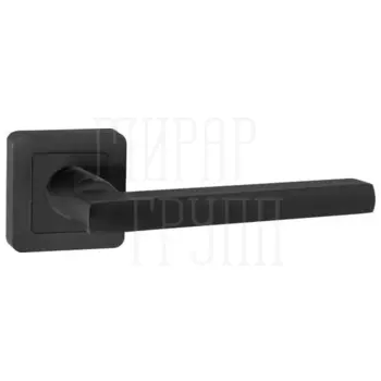 Дверная ручка Punto (Пунто) на квадратной розетке 'PLUTON' QR черный графит