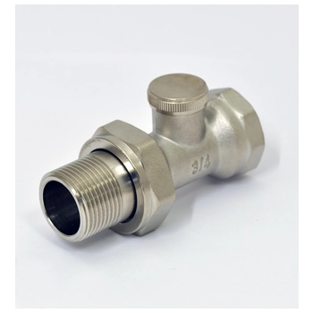 Вентиль запорный угловой 1/2' ВР никель