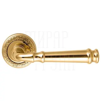 Дверная ручка Extreza 'Bono' (Боно) 328 на круглой розетке R06 полированное золото