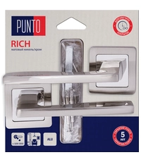 Купить Дверная ручка Punto (Пунто) на квадратной розетке "RICH" HD по цене 1`144 руб. в Москве
