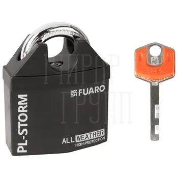 Замок Fuaro (Фуаро) навесной PL-STORM-3650 4 key (дисковый ключ) никель