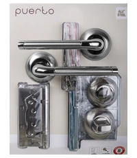 Комплект дверной фурнитуры PUERTO (ручка завертка защелка с/у петли безВР) SET 503-08 2070PL 2S