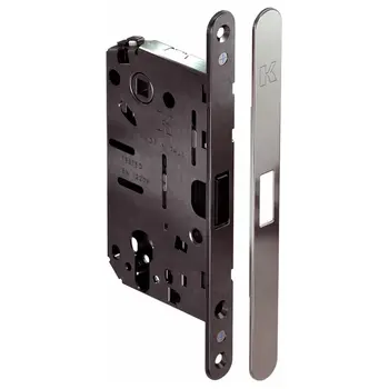 KM.002.CM.A.4.COV.BS Замок супертихий межкомнатный магнитный под цилиндр KOBLENZ Y85 с отв. планкой с плавным возвратом ручки в исх. п. полированный хром