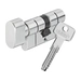 Профильный цилиндр ключ-вертушка ABUS KD6PSN Z50/K50 100 mm (45+10+45) с удлиненной шейкой ключа, матовый никель