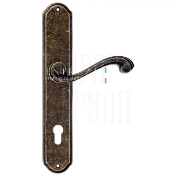 Дверная ручка Extreza 'LINA' (Лина) 313 на планке PL01 античная бронза (cyl)
