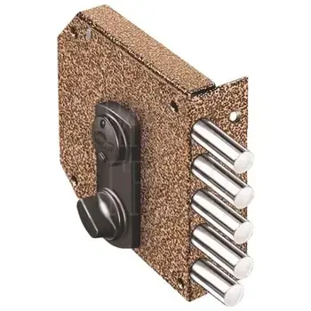 Замок Elbor (Эльбор) накладной сувальдный с задвижкой Базальт 1.05.61.МА (медный антик) /13919/ никель