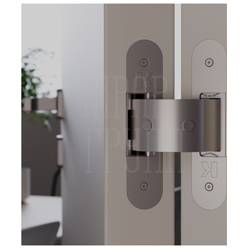 KIKER (0870 2000 CS) петля скрытая универсальная с доводчиком (60 kg) матовый хром