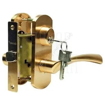 Ручка дверная на планке Archie T111-X11I-V* матовое золото (ключ)