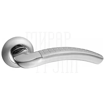 Дверные ручки Renz (Ренц) 'Венеция' INDH 36-08 на круглой розетке матовый хром + хром