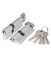 Купить Цилиндровый механизм Ajax (Аякс) (AX102/80) AX1002Knob 80 (30+10+40) CP с вертушкой по цене 272 руб. в Москве
