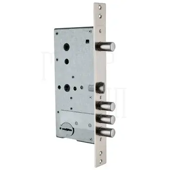 Замок Guardian (Гардиан) врезной сувальдный с задвижкой и защёлкой ЗВ 50.15 4 кл. /123:159/ никель