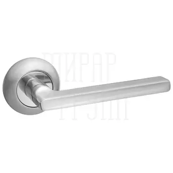 Дверные ручки Renz (Ренц) 'Бруно' INDH 18-08 на круглой розетке матовый никель