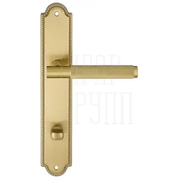 Дверная ручка Extreza 'TUBA' (Туба) 126 на планке PL03 матовая латунь глянец (WC)