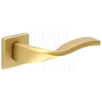 Дверная ручка Extreza Hi-tech 'PERLA' (Перла) 114 на квадратной розетке R11 матовая латунь