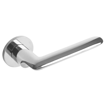 Дверная ручка из латуни дизайнерская Ghobestir 'CITY Collection' А037 на круглом основании полированный хром