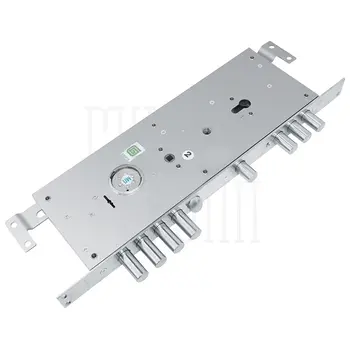 Замок Guardian (Гардиан) врезной двухсистемный ЗВ 25.14 Т (прав) с тягами (без накл) 5+1 кл (длин. кл. 54мм) /123:454/ никель