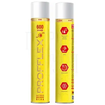 Бытовая монтажная пена PROFFLEX HOME 600 ADVANCED универсальная никель