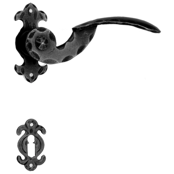 Дверная ручка кованая раздельная Galbusera ART. 18 античный черный